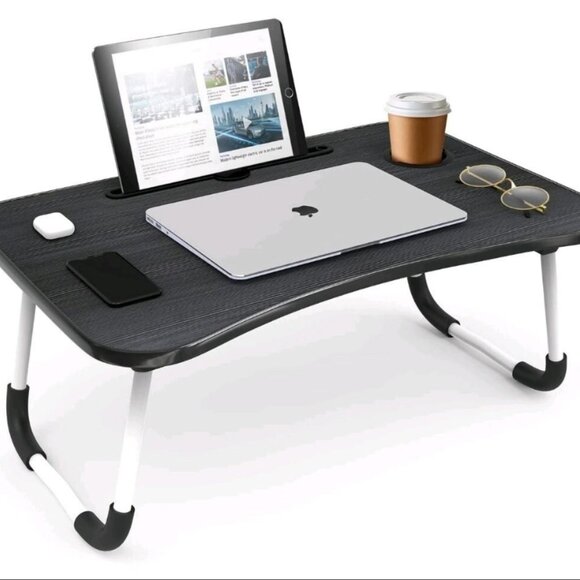 Foldable Laptop Table, Portable Lap Desk Bed Table Tray - Picture 3 of 8